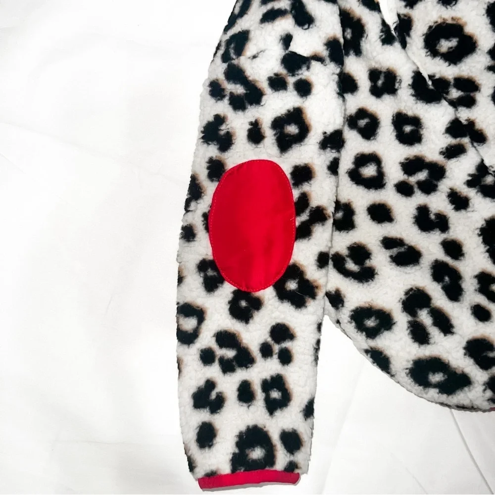 Old Navy Toddler Girls Leopard Printed Sherpa Zip-Front Hooded Jacket, Size 4T